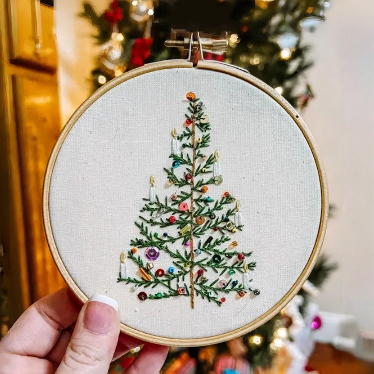 Christmas Tree Embroidery Kit – Beginner Friendly Beaded Craft Set