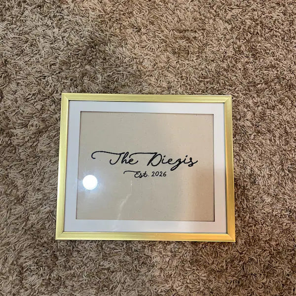 Personalized Embroidered Family Name Sign | Housewarming Gift