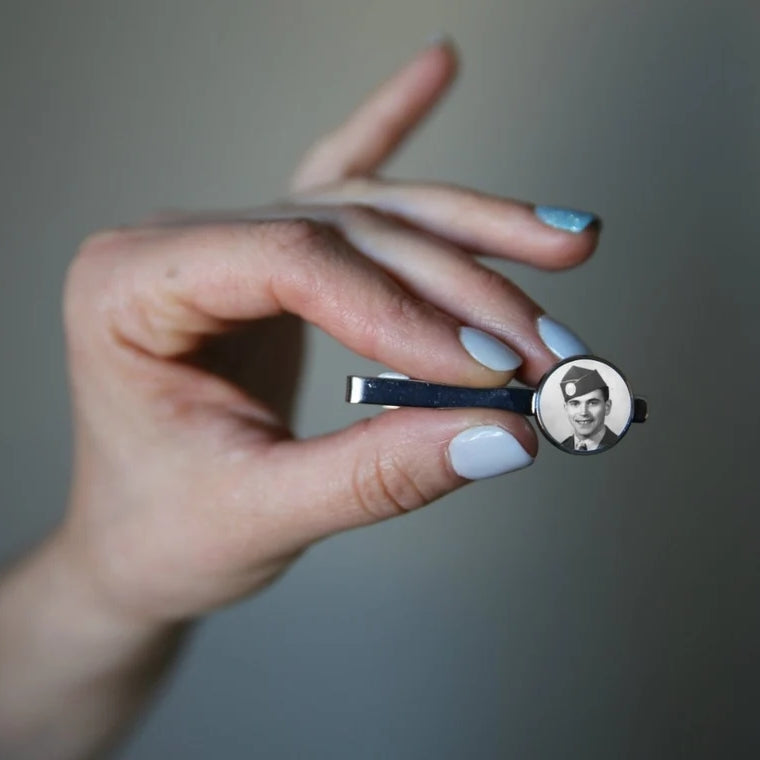 Custom Photo Tie Clip – Personalized Wedding, Birthday & Memorial Gift