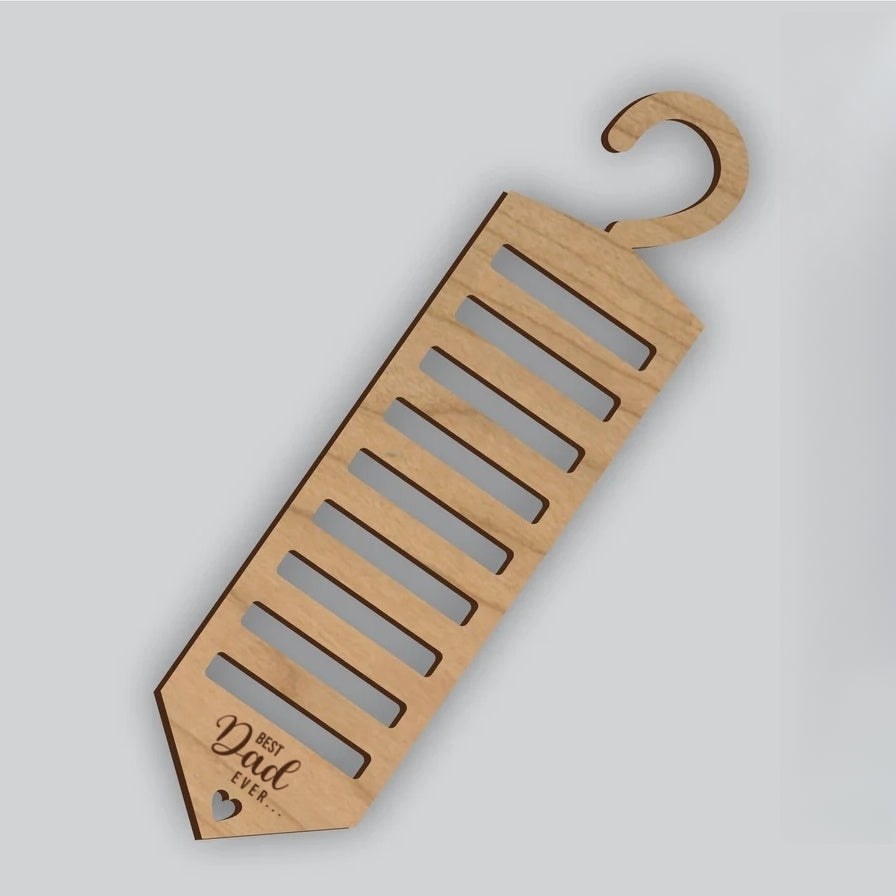 Custom Wood Tie Hanger – Personalized Closet Organizer Gift for Men