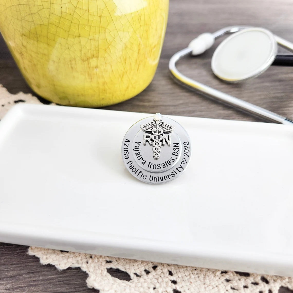 Elegant Nursing Pin – RN Pin for Pinning Ceremony & Graduation