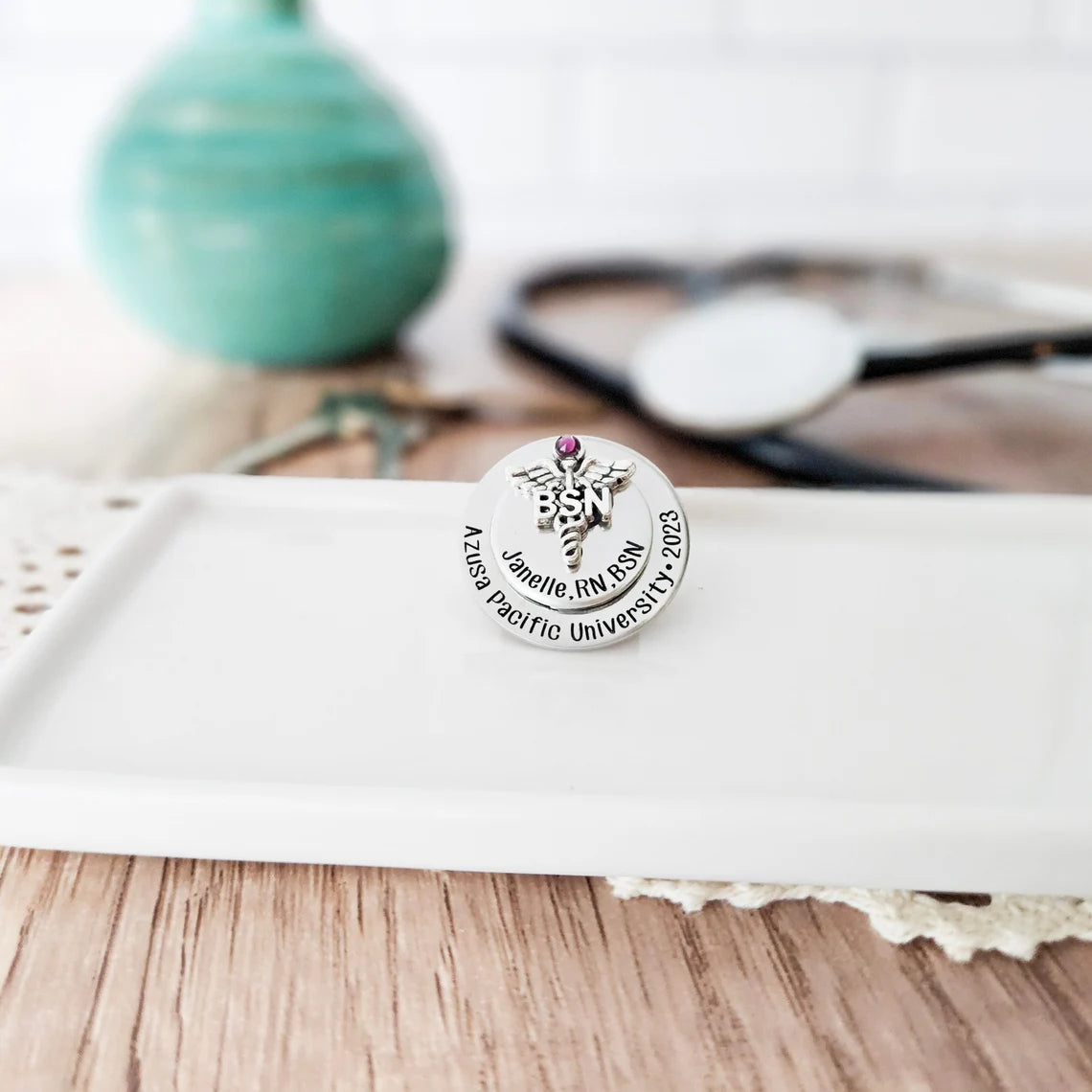Elegant Nursing Pin – RN Pin for Pinning Ceremony & Graduation