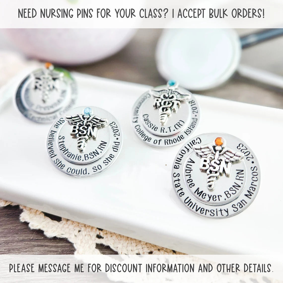 Elegant Nursing Pin – RN Pin for Pinning Ceremony & Graduation