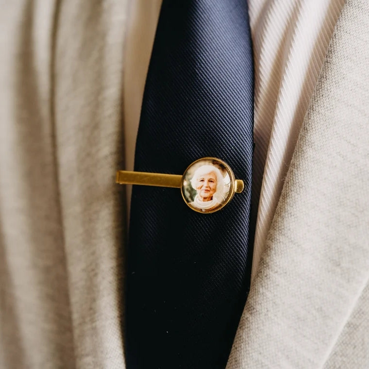 Custom Photo Tie Clip – Personalized Wedding, Birthday & Memorial Gift