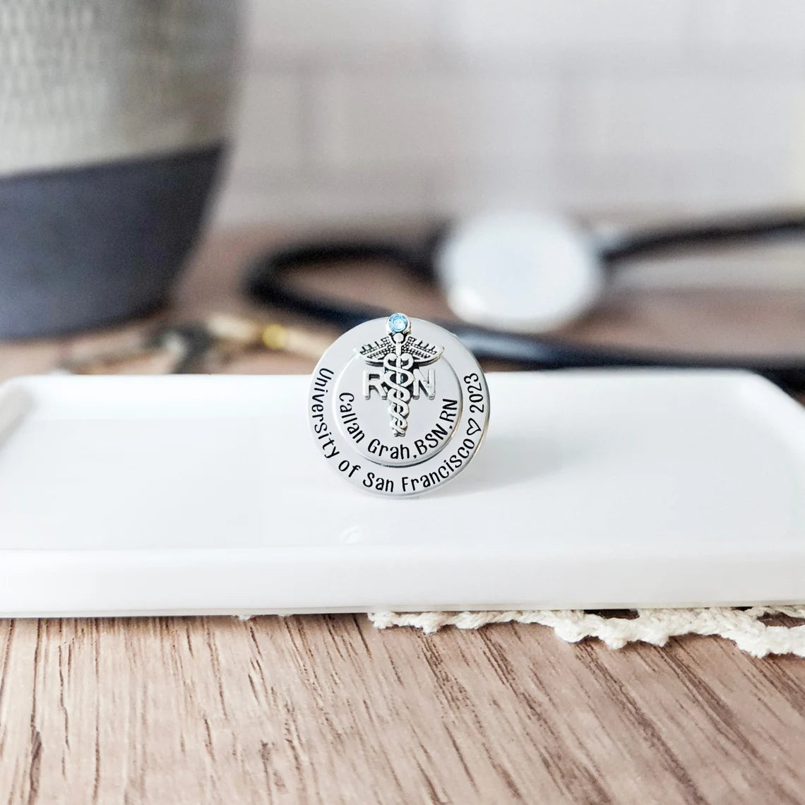 Elegant Nursing Pin – RN Pin for Pinning Ceremony & Graduation