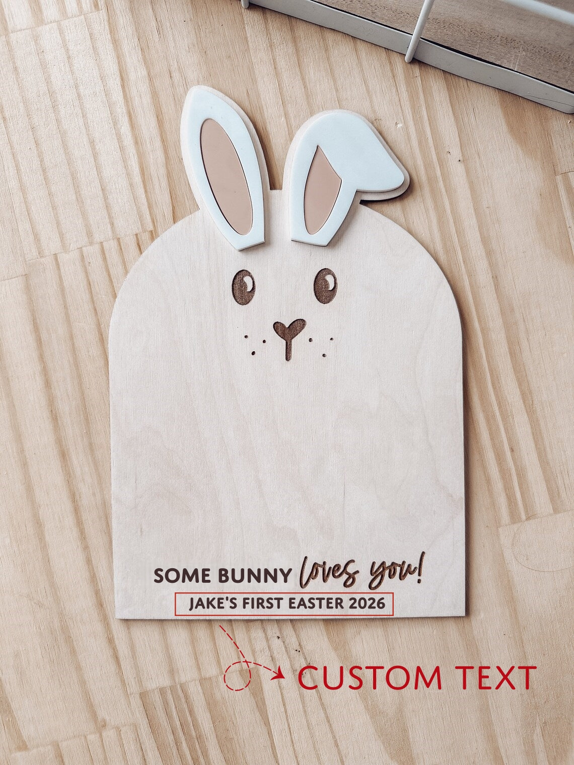 Some Bunny Loves You Footprint Sign – Baby’s First Easter Keepsake
