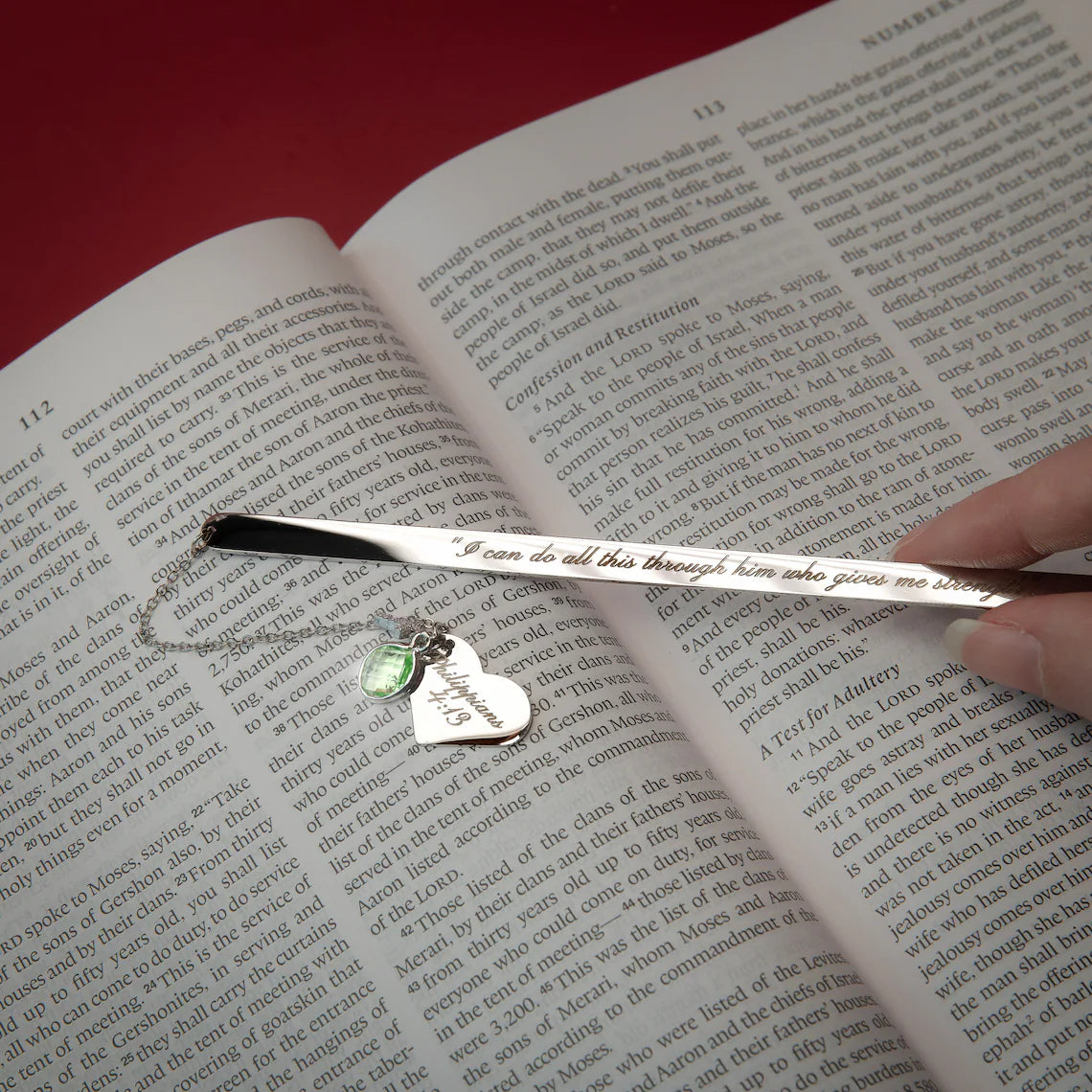 Personalized Bible Bookmark | Custom Engraved with Verse & Birthstone