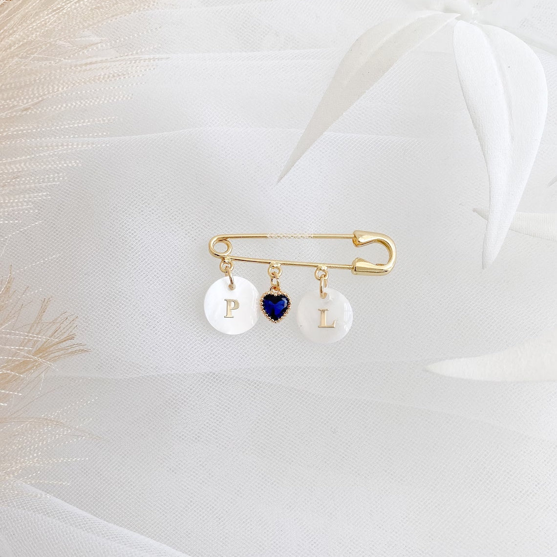 Something Blue Bridal Pin | 18K Gold Plated Blue Crystal Wedding Pin