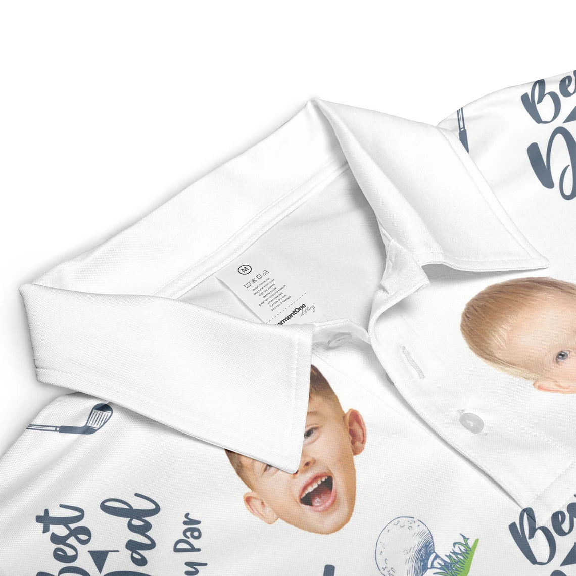Best Dad By Par Custom Face Golf Shirt – Personalized Gift for Dad