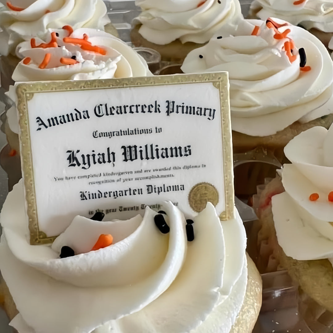 Custom Edible Graduation Diploma Cupcake Toppers | Class of 2025