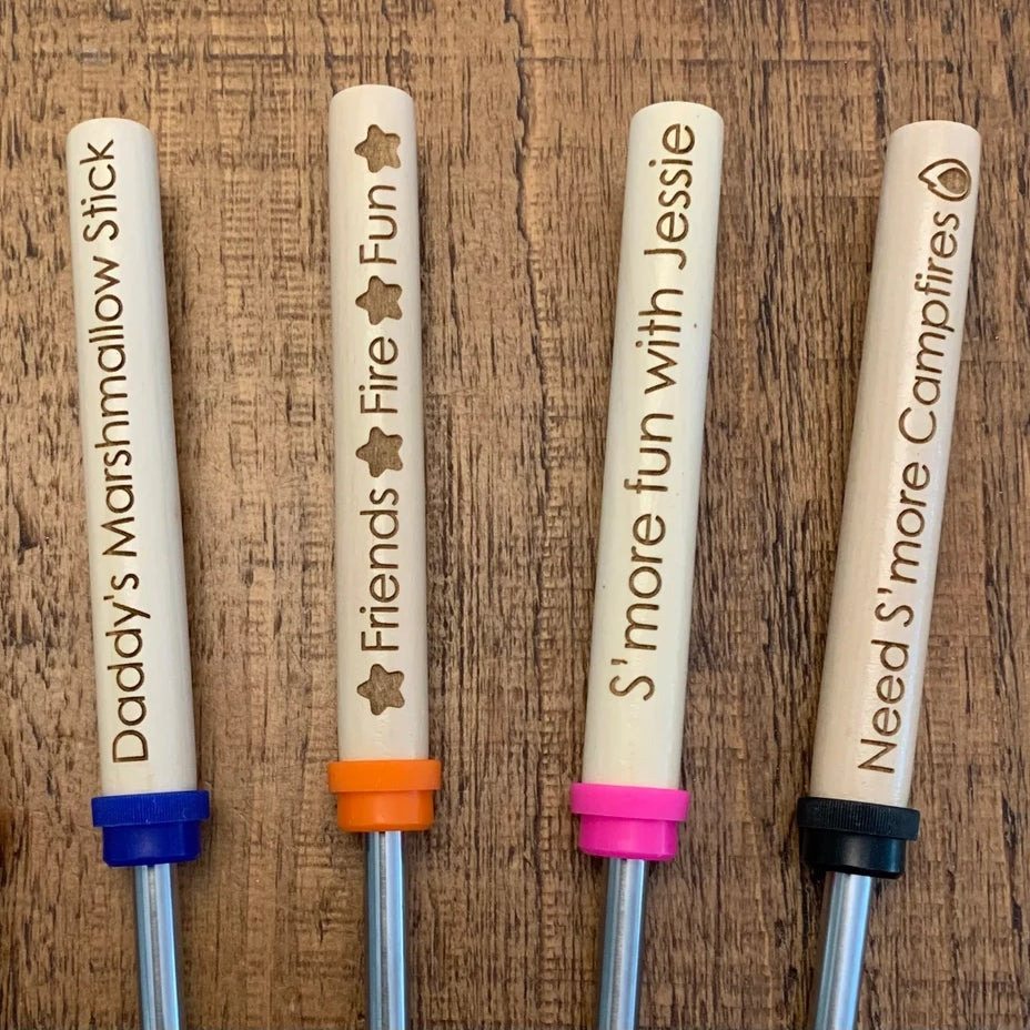 Personalized Marshmallow Roasting Stick – Engraved Telescopic Fork