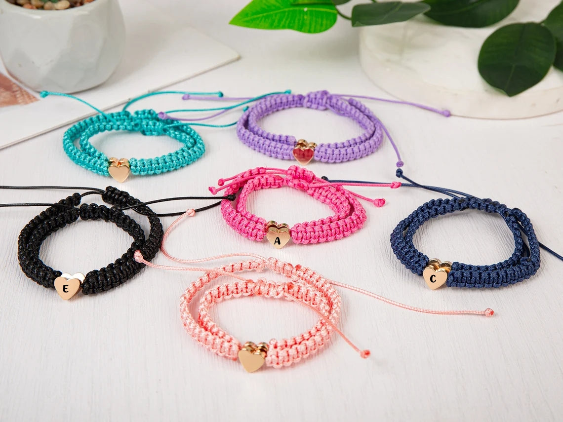 Mommy and Me First Day of School Matching Bracelets – Heart Set
