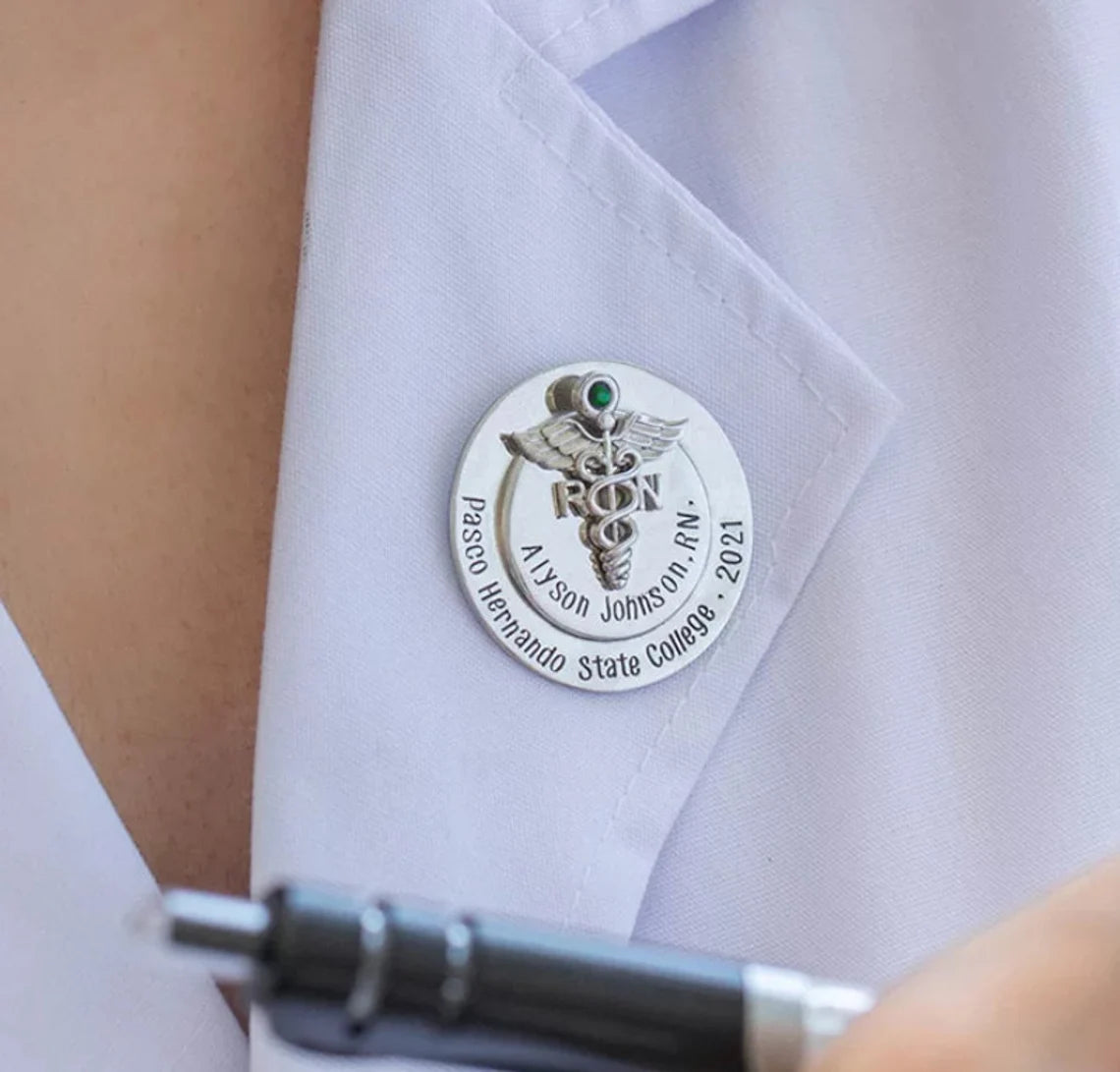 Elegant Nursing Pin – RN Pin for Pinning Ceremony & Graduation