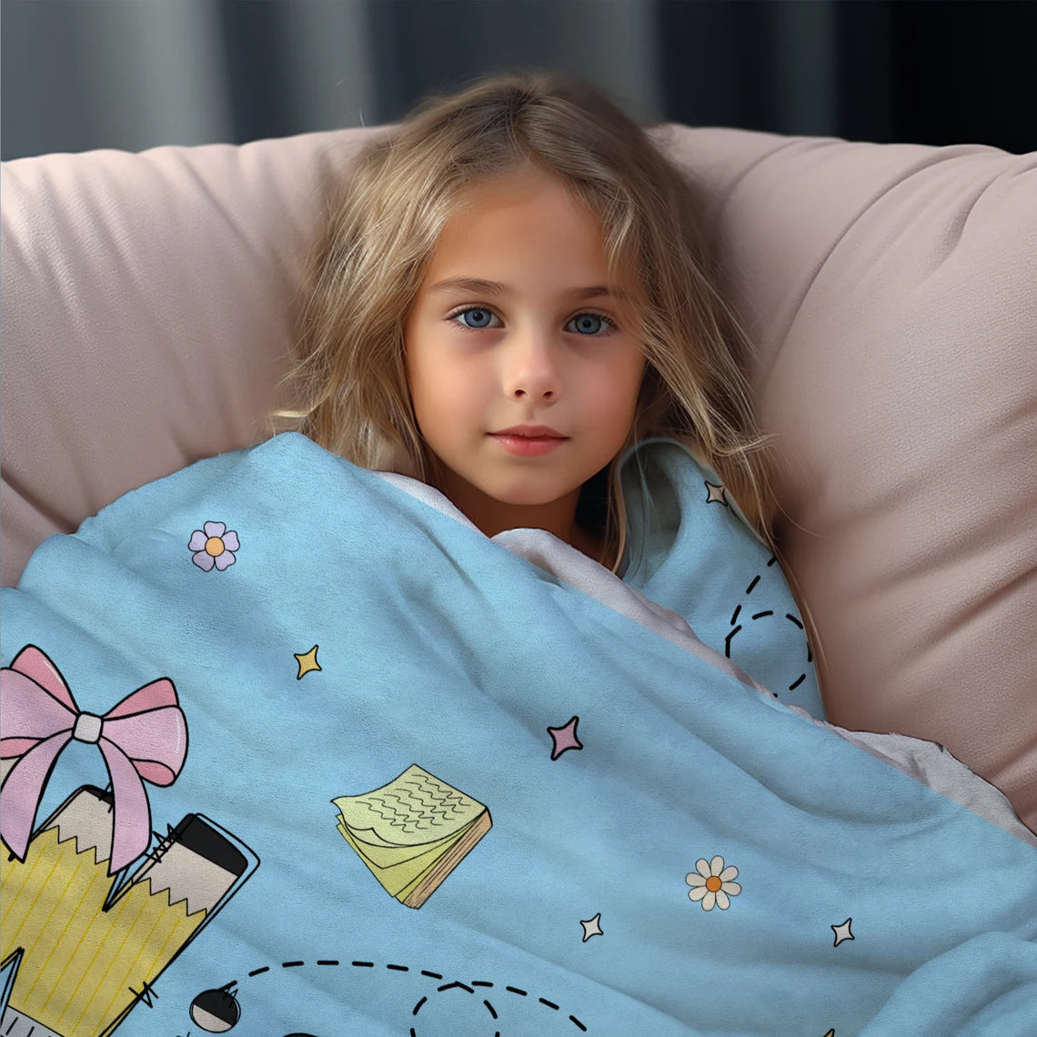 Custom Kids Name Blanket – Back to School Gift for Boys & Girls