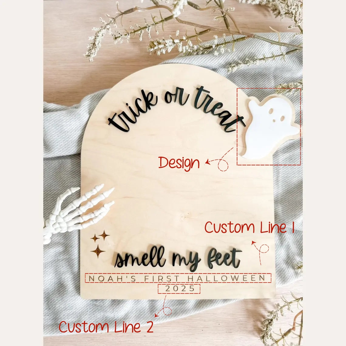 Personalized Halloween Handprint or Footprint Sign – Baby’s First Halloween