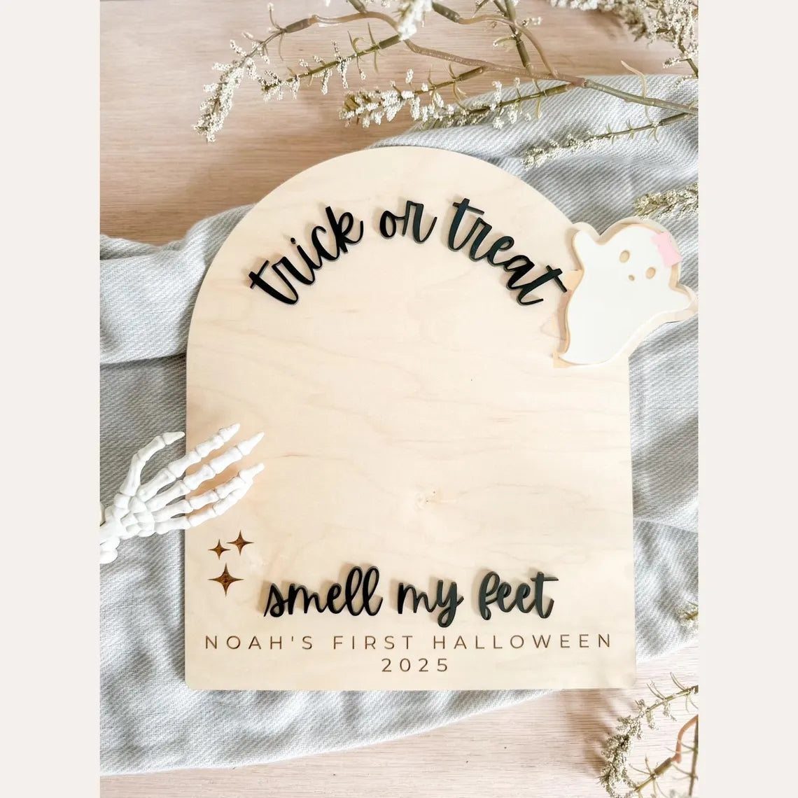 Personalized Halloween Handprint or Footprint Sign – Baby’s First Halloween