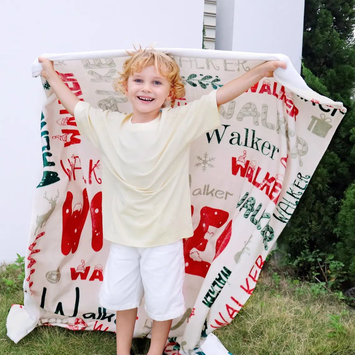 Personalized Christmas Blanket with Name – Soft Gift for Kids