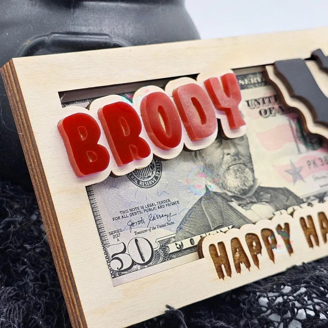 Personalized Halloween Money Holder | Boo Basket Stuffer & Spooky Gift