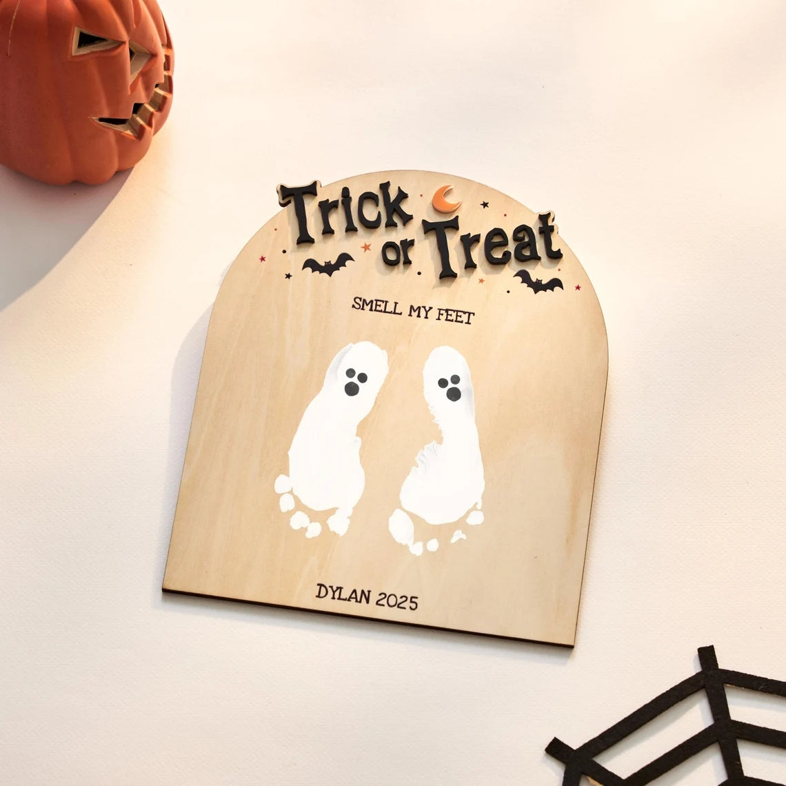 Baby’s First Halloween Footprint Sign – Personalized DIY Keepsake
