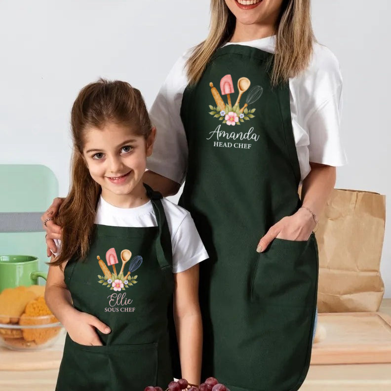 Mommy and Me Matching Aprons – Custom Apron Set for Mom & Kids