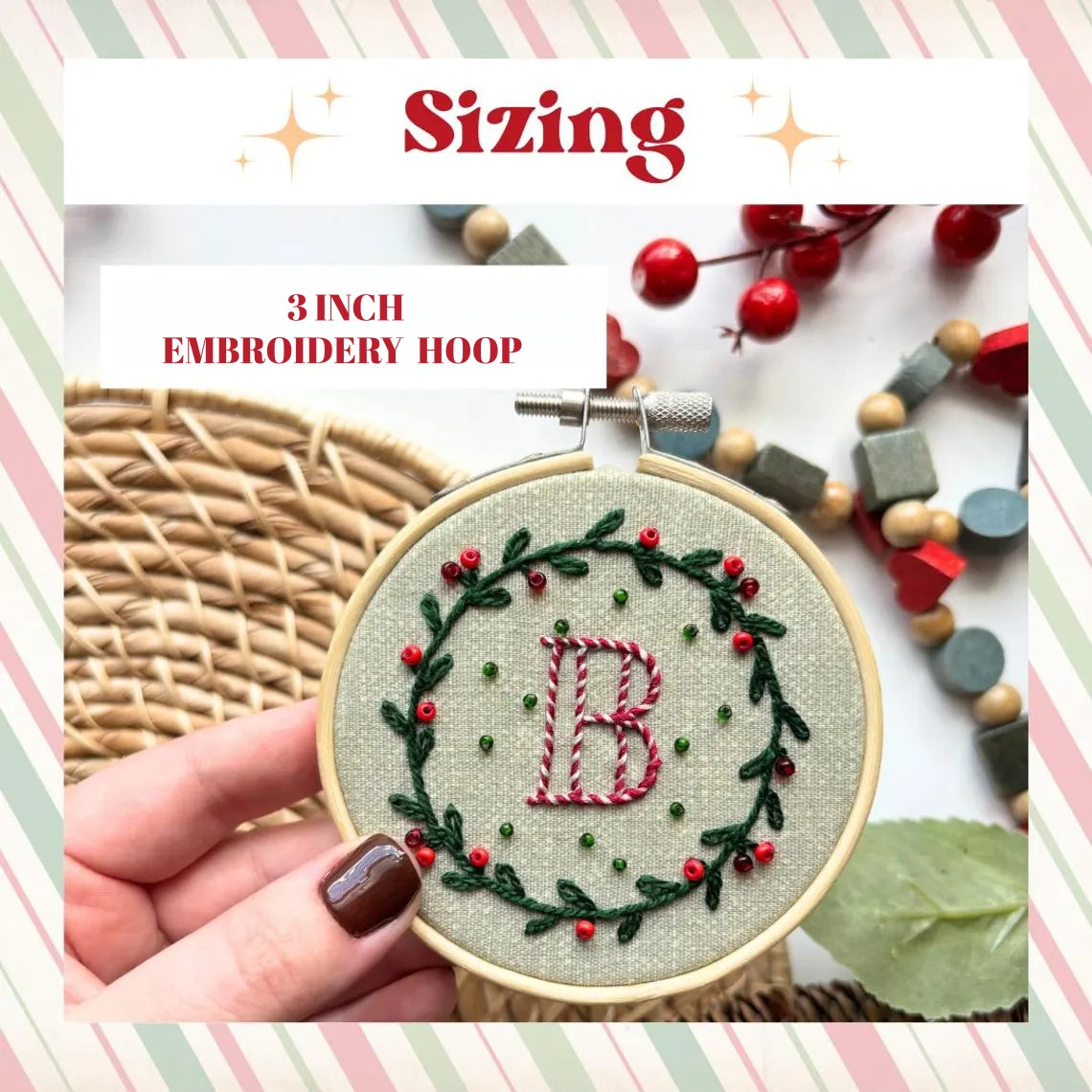 Alphabet Personalized Embroidery Ornaments – Custom Initial Christmas Tree Decor