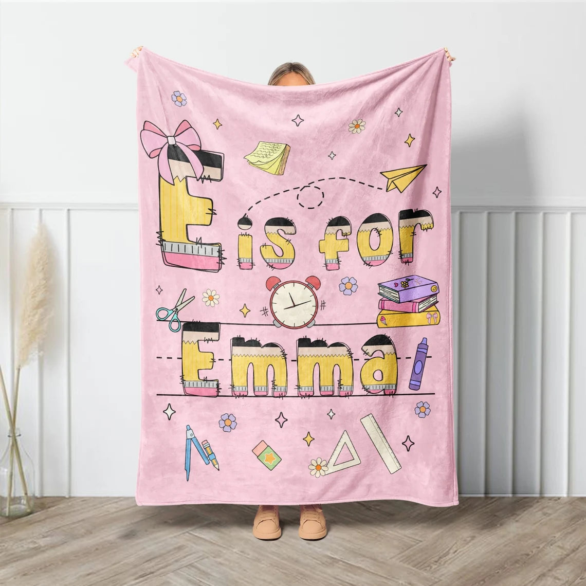 Custom Kids Name Blanket – Back to School Gift for Boys & Girls