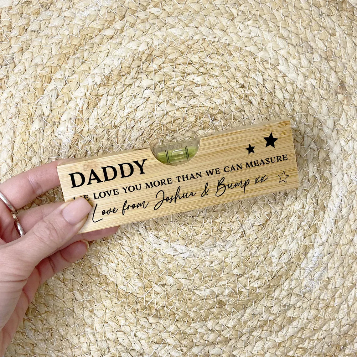Personalized Wooden Spirit Level Bottle Opener – Dad or Grandad Gift
