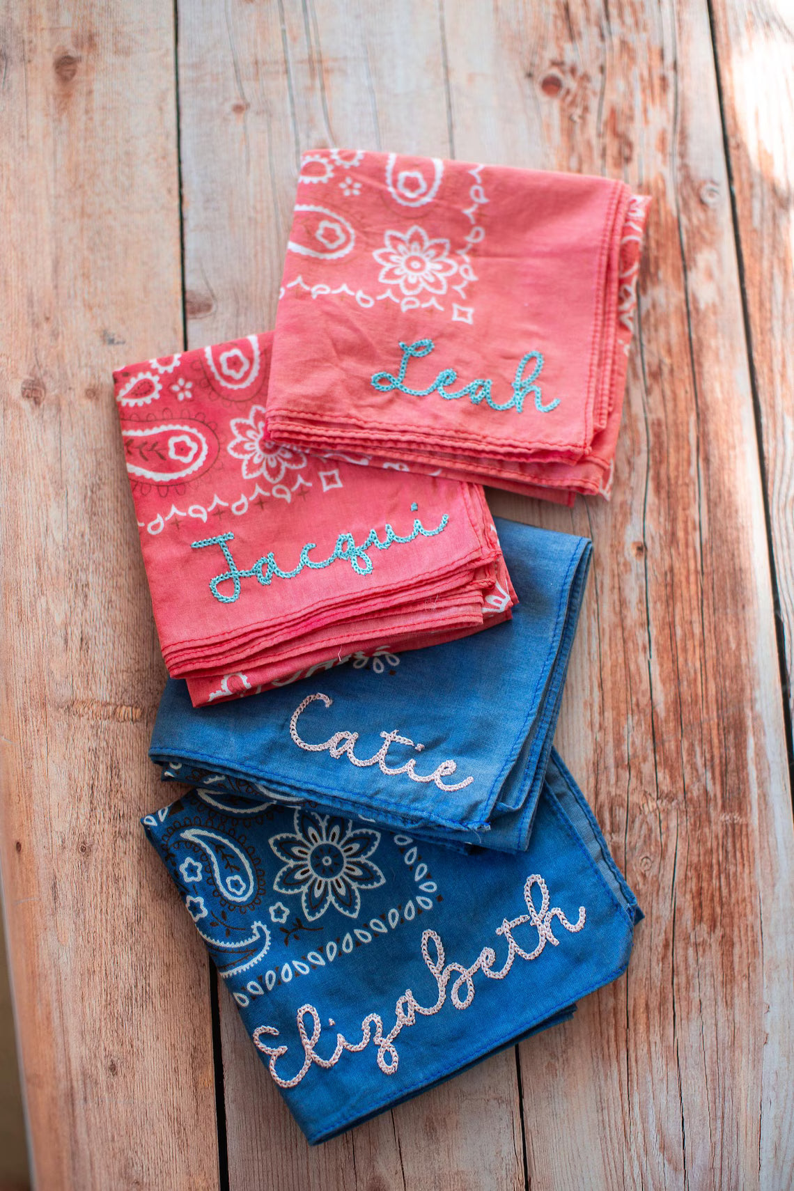 Custom Embroidered Bandana – Wedding Favor or Bridesmaid Gift