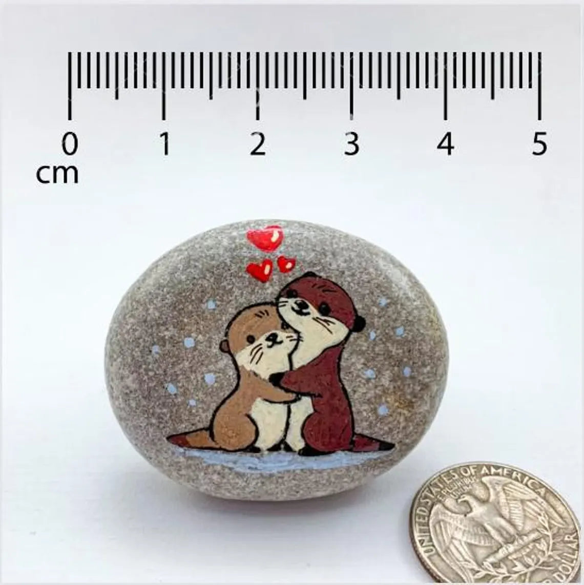 Personalized Otter Rock – Valentine Gift for Couples & Long-Distance Love