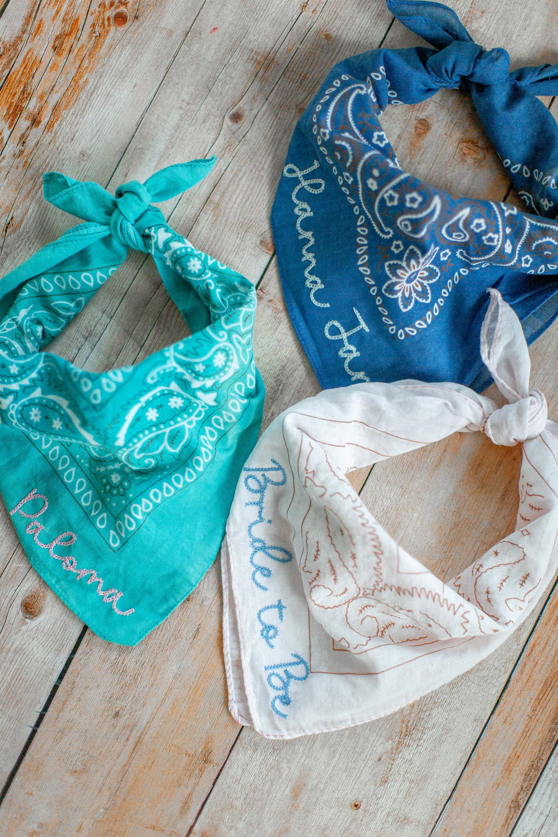 Custom Embroidered Bandana – Wedding Favor or Bridesmaid Gift