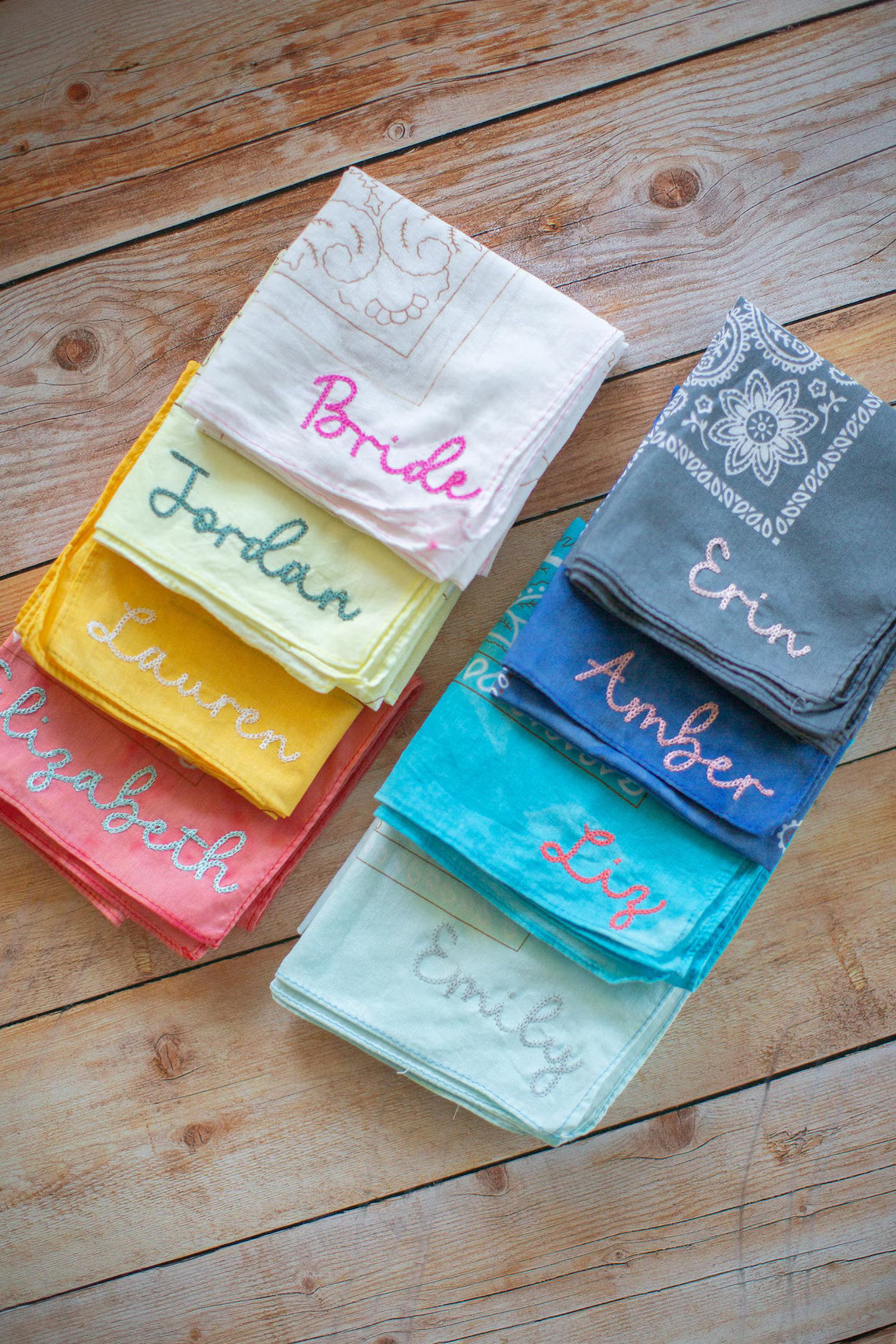 Custom Embroidered Bandana – Wedding Favor or Bridesmaid Gift