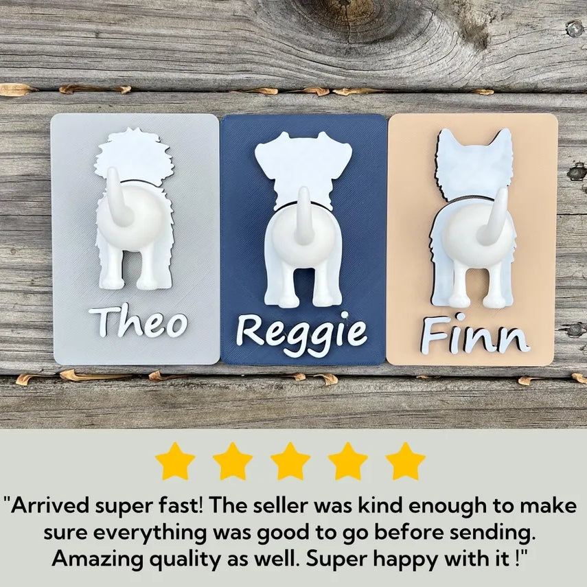 Personalized Dog Leash Holder – Custom Wall Hook for Dogs