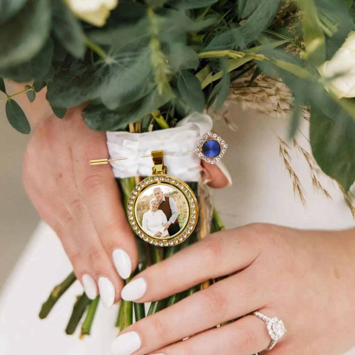 Photo Bouquet Charm – Something Blue Bridal Keepsake