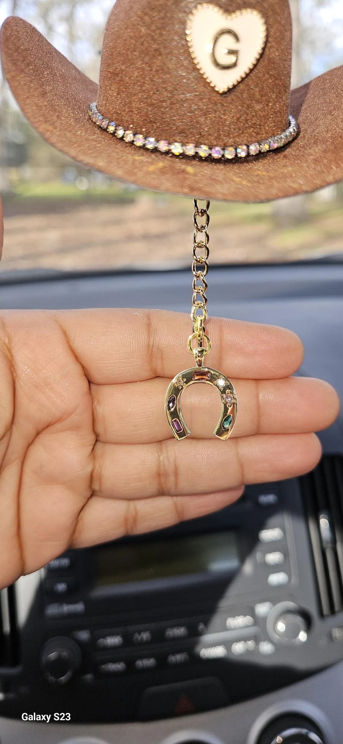 Mini Cowboy Hat Car Charm with Custom Initial