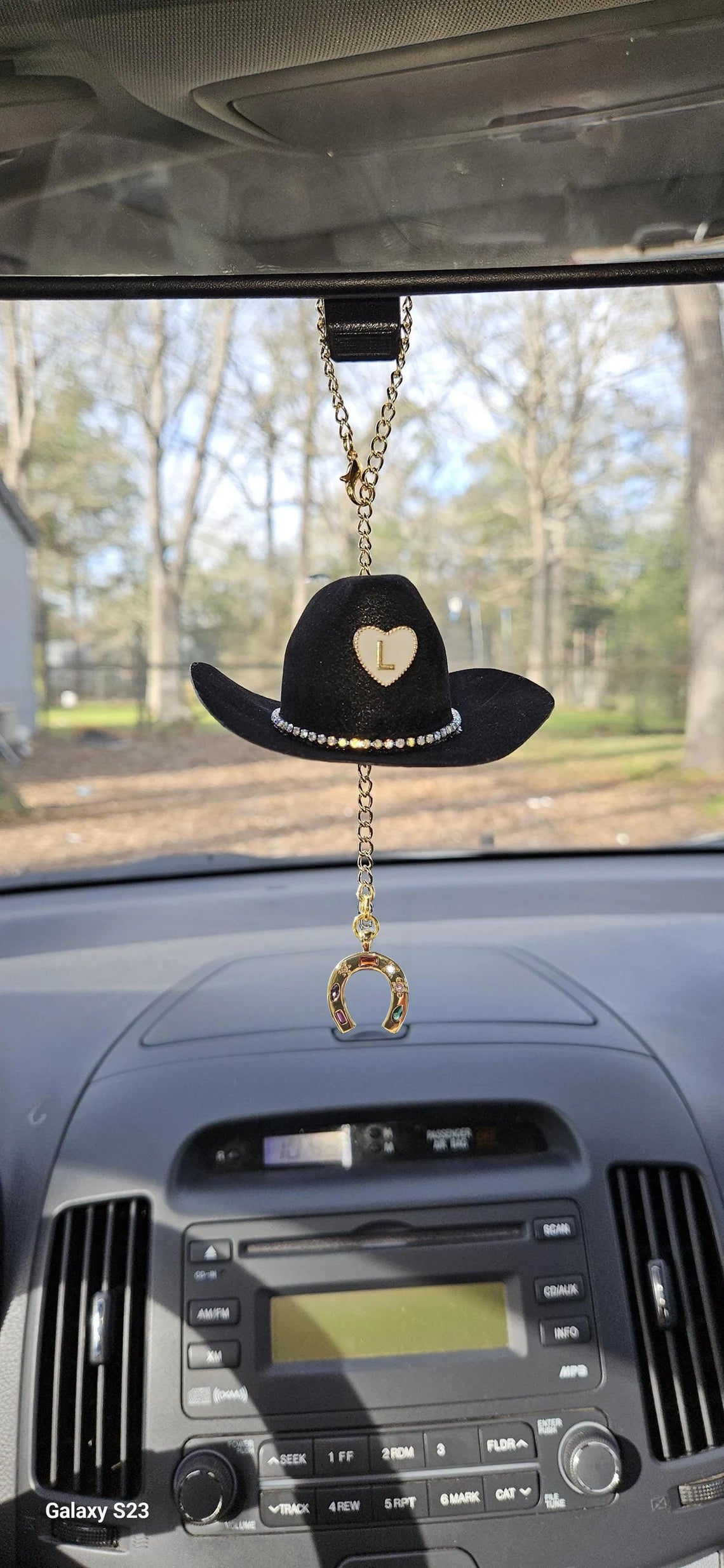 Mini Cowboy Hat Car Charm with Custom Initial