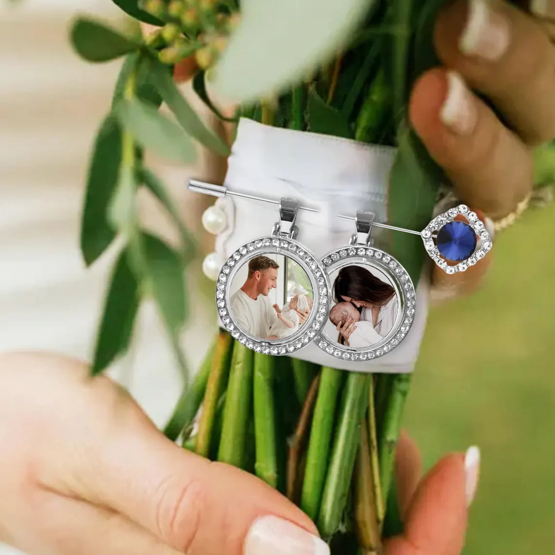 Photo Bouquet Charm – Something Blue Bridal Keepsake