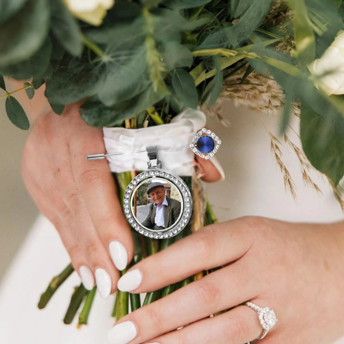 Photo Bouquet Charm – Something Blue Bridal Keepsake