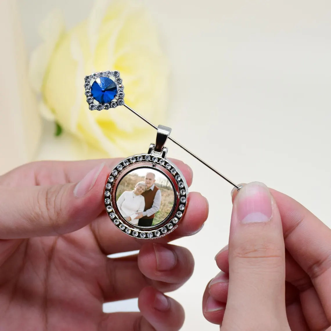 Photo Bouquet Charm – Something Blue Bridal Keepsake