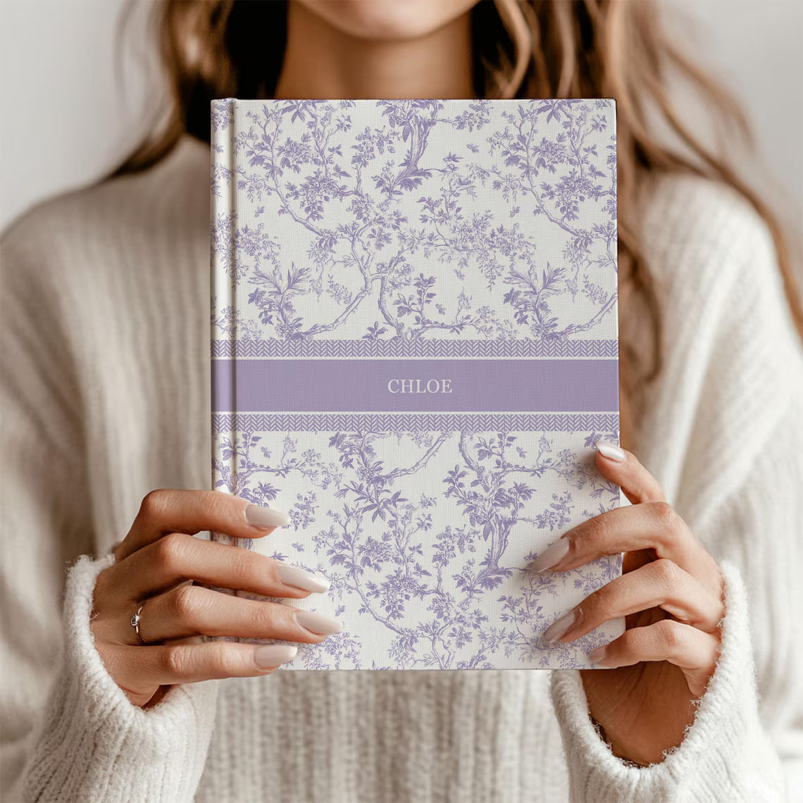 Blue Toile Personalized Journal | Custom Name Notebook Gift for Women