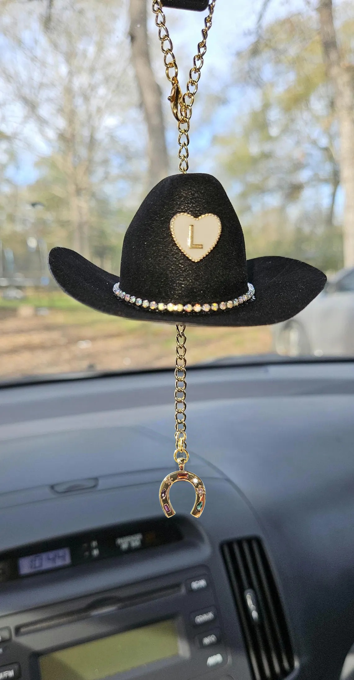 Mini Cowboy Hat Car Charm with Custom Initial