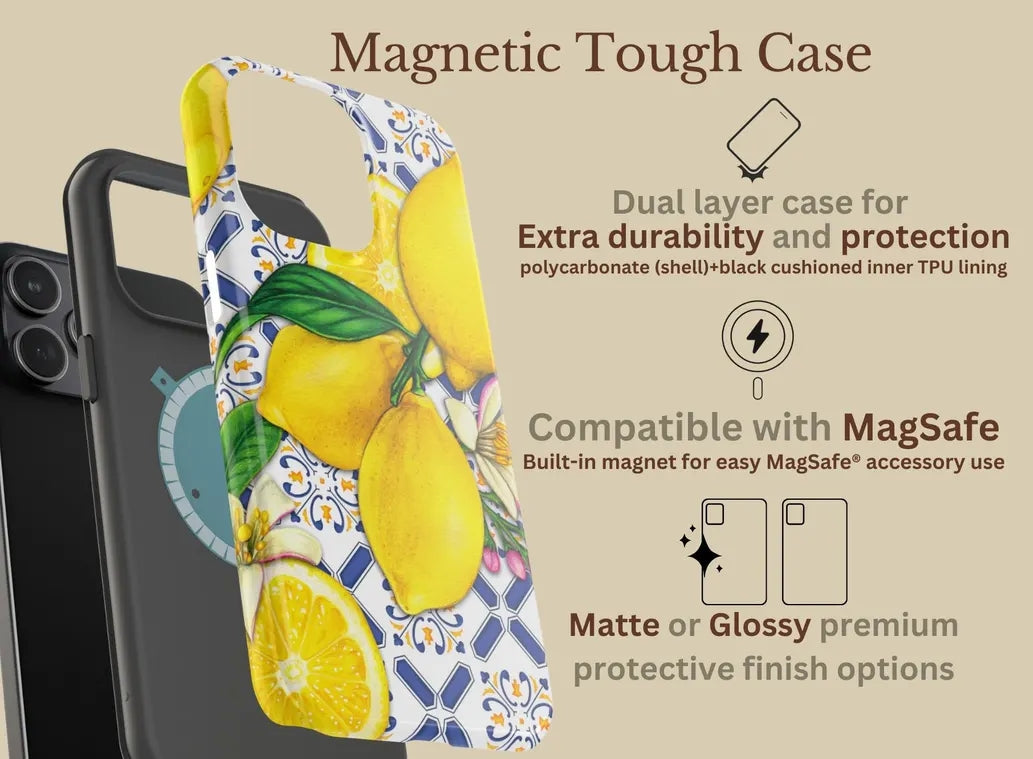 Romantic Floral Stained Glass Graphic MagSafe iPhone Case