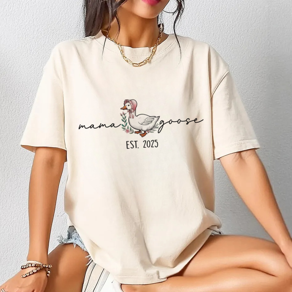Custom Mama Goose Shirt | Funny Mom Tee | Cute Pregnancy Reveal