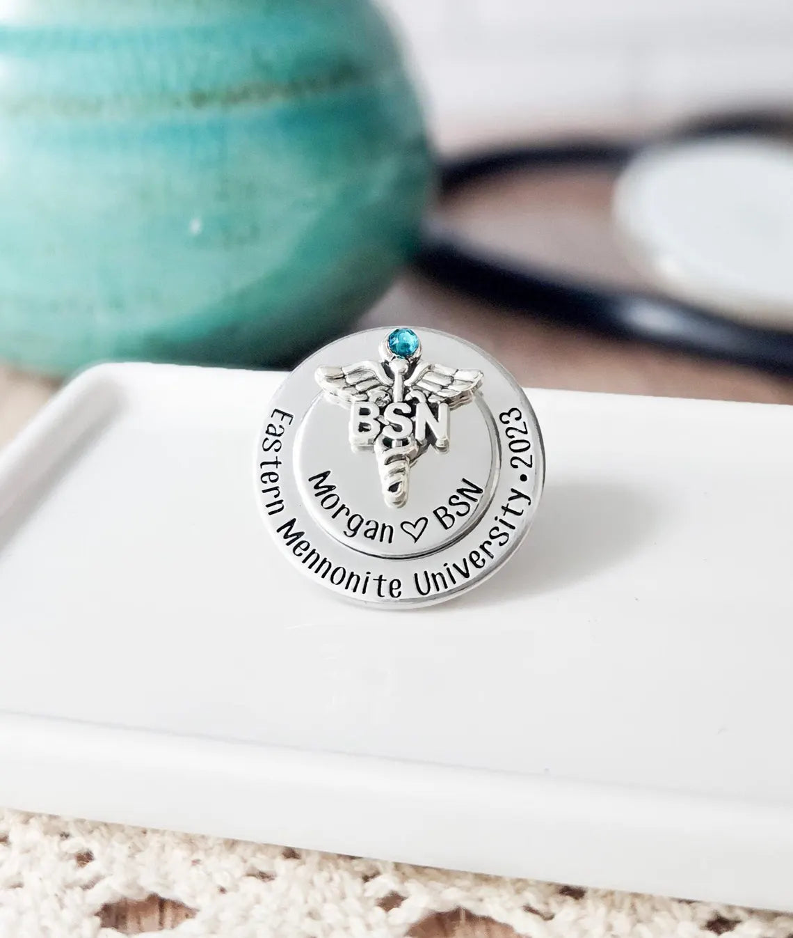 Elegant Nursing Pin – RN Pin for Pinning Ceremony & Graduation