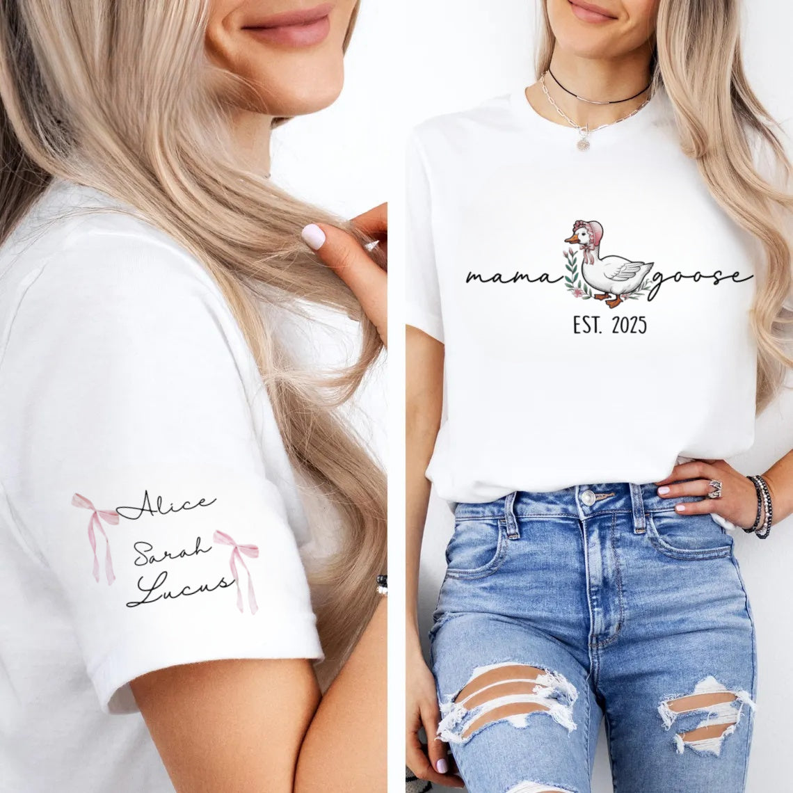 Custom Mama Goose Shirt | Funny Mom Tee | Cute Pregnancy Reveal