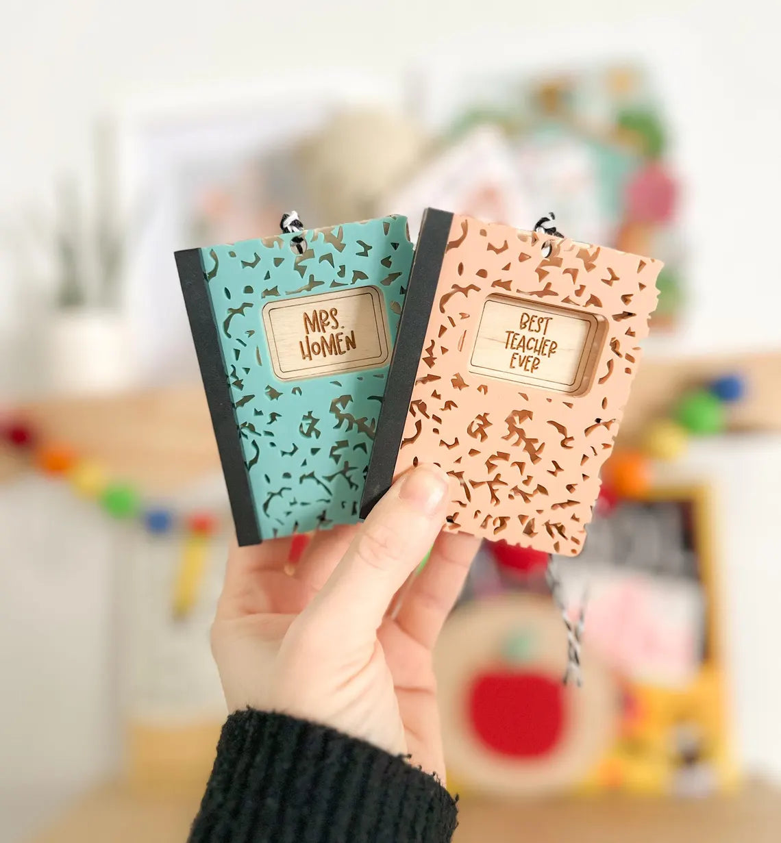 Wooden Teacher Gift Card Holder Ornament – Appreciation Gift Idea