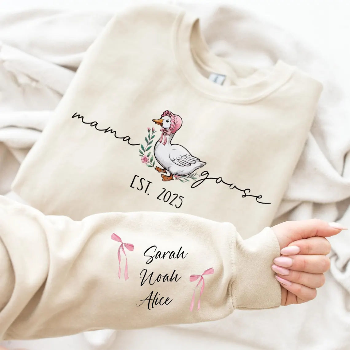 Custom Mama Goose Shirt | Funny Mom Tee | Cute Pregnancy Reveal