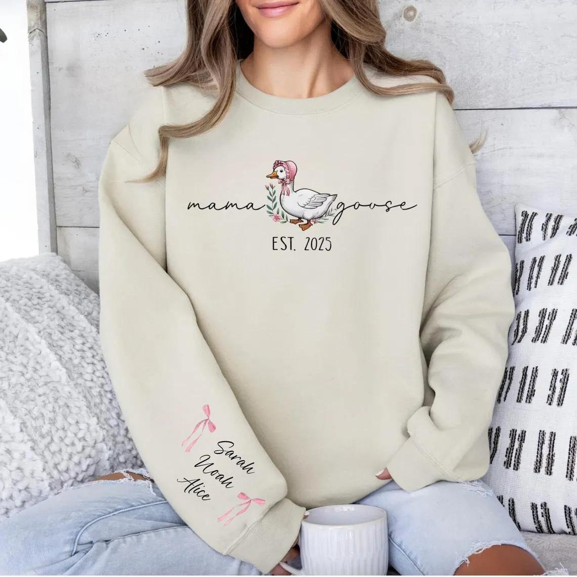 Custom Mama Goose Shirt | Funny Mom Tee | Cute Pregnancy Reveal