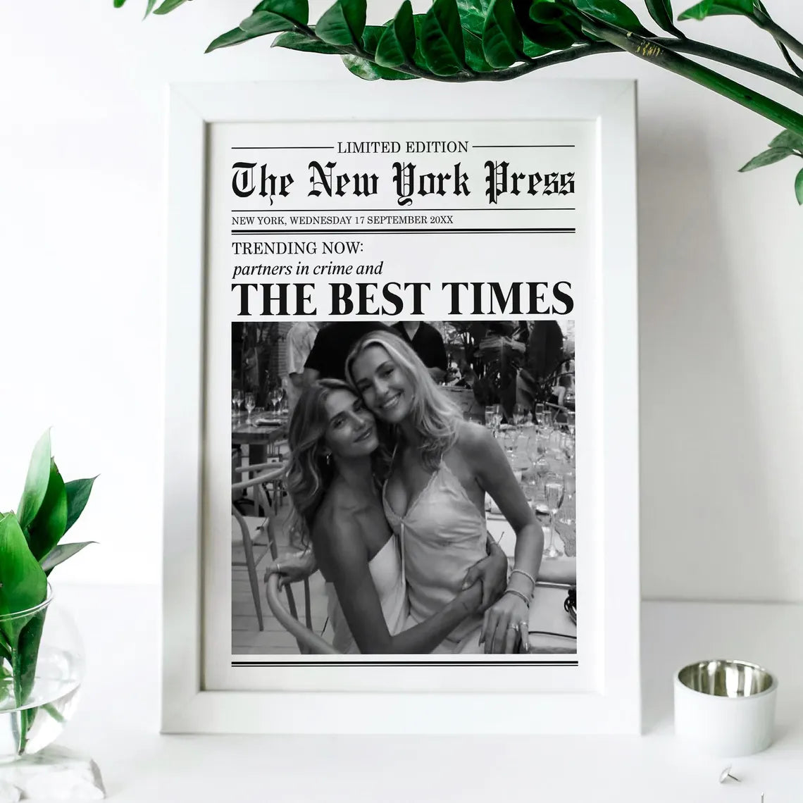 Custom Newspaper Print – Best Friend Gift, Dorm Wall Art