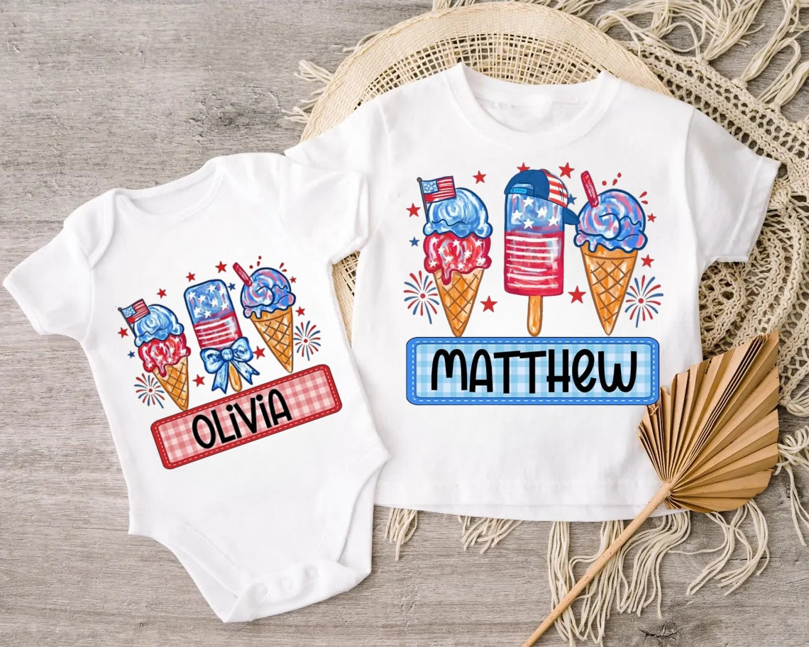 Personalized 4th of July Shirt – Kids, Baby Unisex