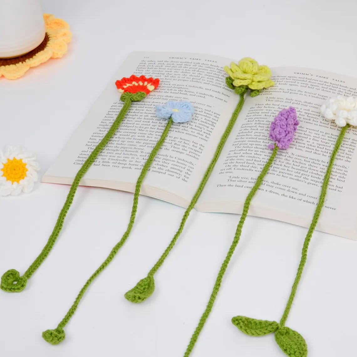 Mini Crochet Flower Bookmark – Handmade & No-Sew Design